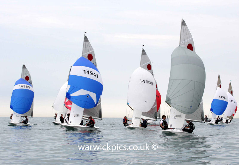 Racing during the Fireball open at Shoreham photo copyright Warwick Baker / www.warwickpics.com taken at Shoreham Sailing Club and featuring the Fireball class