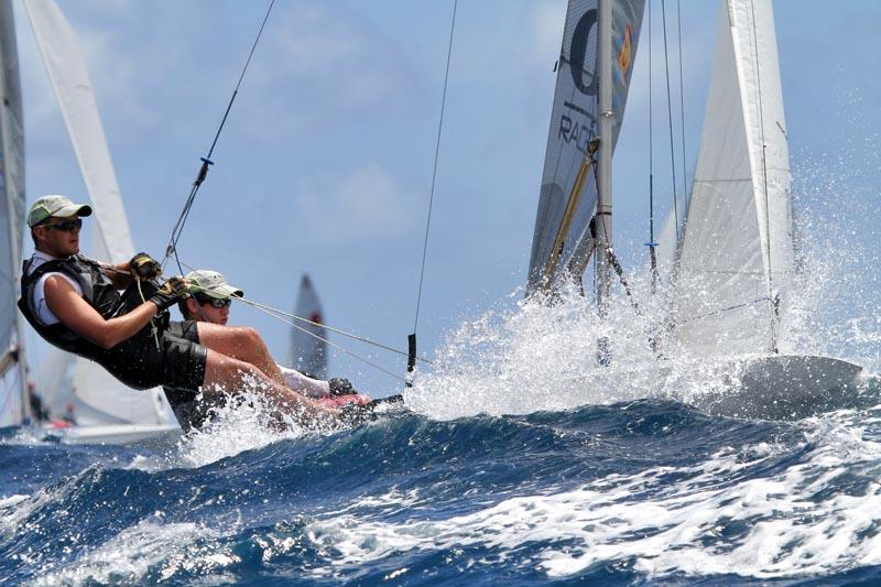 Fireball worlds in Barbados day 3 photo copyright Tom Gruitt / www.fotoboat.com taken at Barbados Yacht Club and featuring the Fireball class