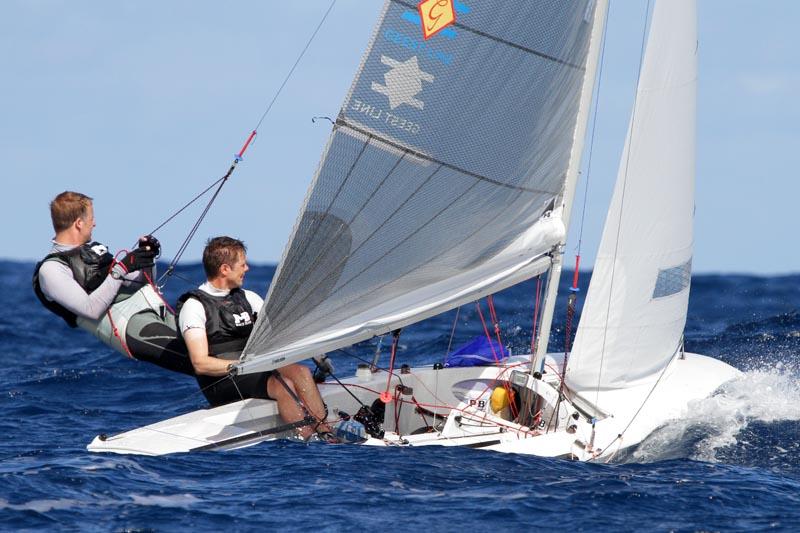 Fireball worlds in Barbados day 3 photo copyright Tom Gruitt / www.fotoboat.com taken at Barbados Yacht Club and featuring the Fireball class