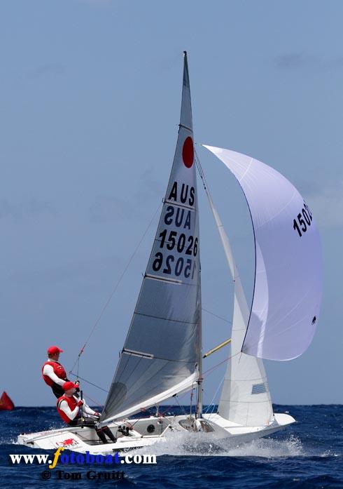 Fireball worlds in Barbados day 6 photo copyright Tom Gruitt / www.fotoboat.com taken at Barbados Yacht Club and featuring the Fireball class