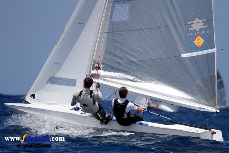 Fireball worlds in Barbados day 6 photo copyright Tom Gruitt / www.fotoboat.com taken at Barbados Yacht Club and featuring the Fireball class