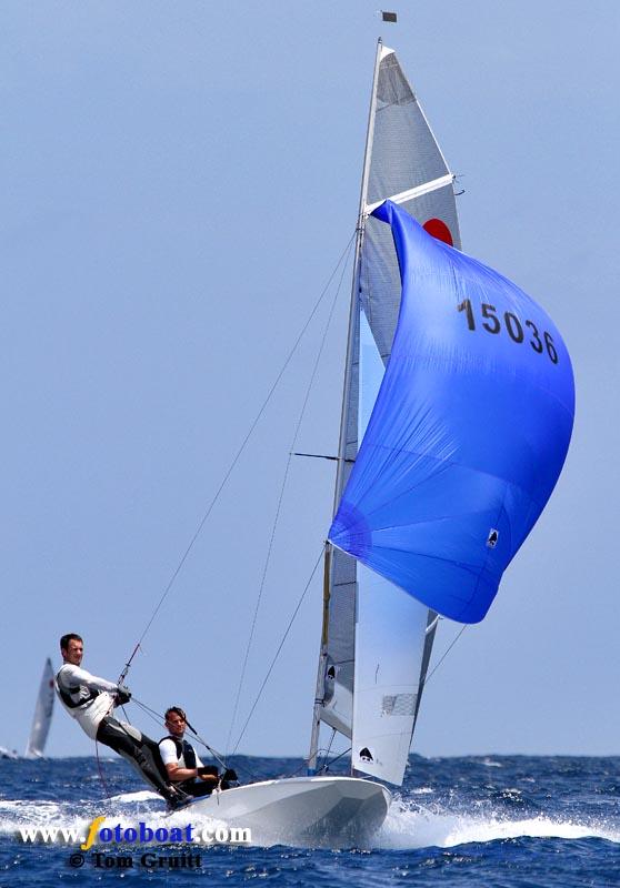 Fireball worlds in Barbados day 6 photo copyright Tom Gruitt / www.fotoboat.com taken at Barbados Yacht Club and featuring the Fireball class