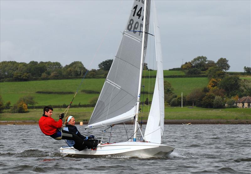 Rhys Lankester and John Piatt compete at Chew photo copyright Errol Edwards taken at Chew Valley Lake Sailing Club and featuring the Fireball class