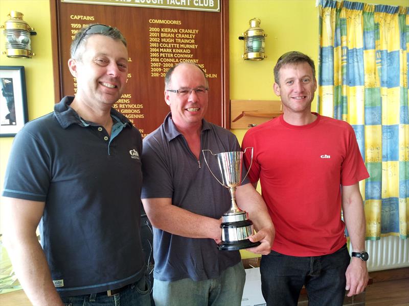 Stephen Oram (left) and Noel Butler with Carlingford Lough YC PRO after winning the Fireball Ulster Championships photo copyright Frank Miller taken at Carlingford Lough Yacht Club and featuring the Fireball class