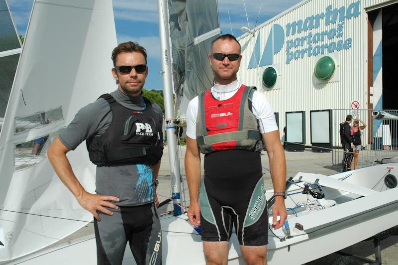 Chips Howarth and Vyv Townend at the Fireball European Championship photo copyright Jakica Jesih taken at GoSAILING and featuring the Fireball class
