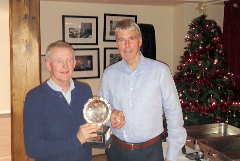 Niall McGrotty (L) and Neil Cramer (Skerries) with the Travellers' Trophy at the Irish Fireball Class Prize Giving photo copyright Cormac Bradley taken at  and featuring the Fireball class