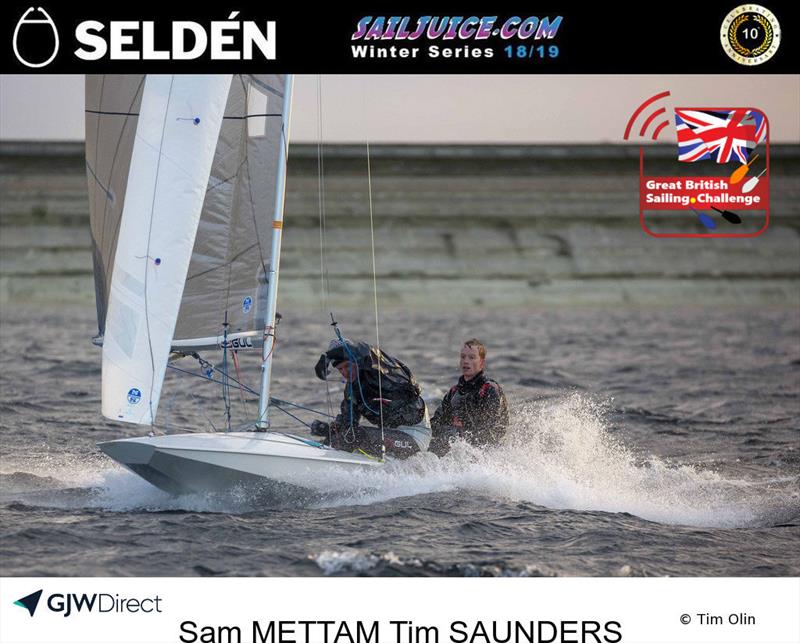 Sam Mettam and Tim Saunders during the Datchet Flyer - Selden SailJuice Winter Series Round 2 photo copyright Tim Olin / www.olinphoto.co.uk taken at Datchet Water Sailing Club and featuring the Fireball class