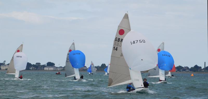 Chris Bateman and Conor Flynn leading Race 5 during the  during the Fireball Ulster Championships photo copyright Andy Johnston taken at Sutton Dinghy Club and featuring the Fireball class
