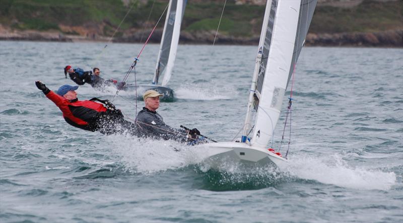 Race 1 leaders Frank and Grattan during the Fireball Ulster Championships photo copyright Andy Johnston taken at Sutton Dinghy Club and featuring the Fireball class