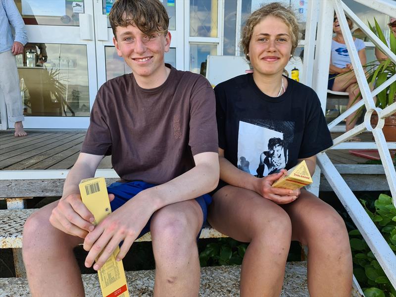 Max Cully and Lisa Flynn win the junior team prize in the Fireball Leinsters at Blessington Sailing Club - photo © Frank Miller