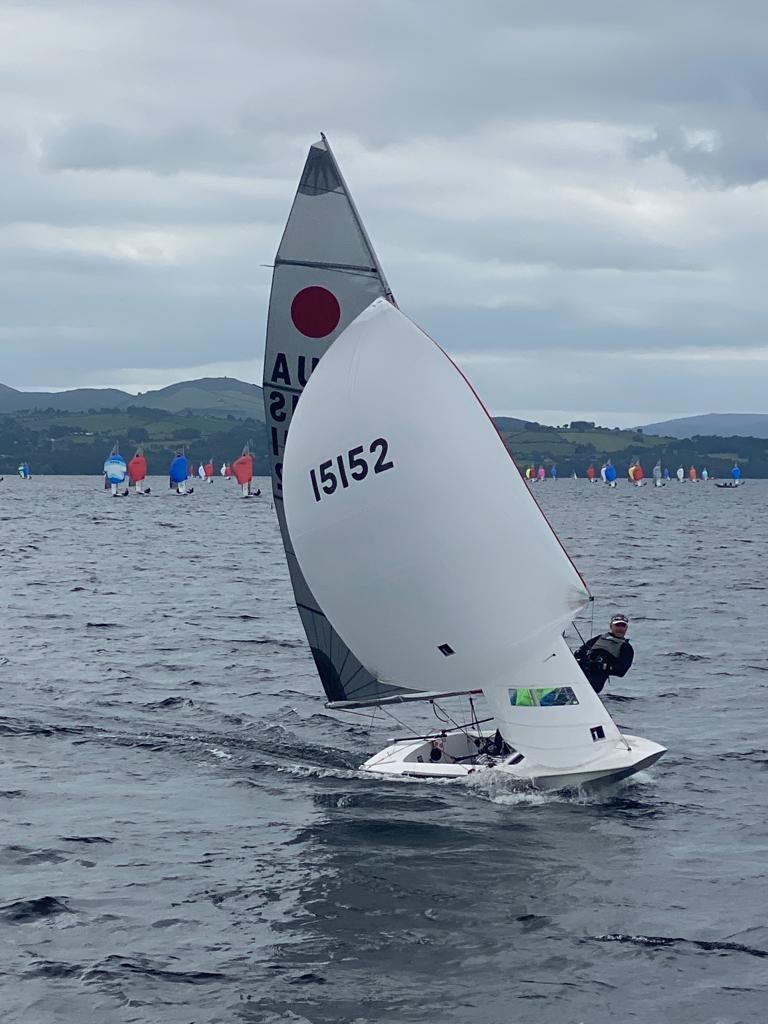 Third-placed Heather MacFarlane & Chris Payne, AUS 15152 in the Gul Fireball World Championship at Lough Derg photo copyright Con Murphy taken at Lough Derg Yacht Club and featuring the Fireball class