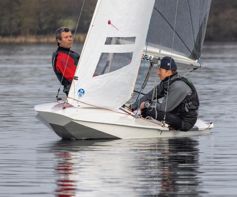 Kevin Hope and Andy Stewart third in the Notts County Cooler, part of the Midlands Mini Series photo copyright David Eberlin taken at Notts County Sailing Club and featuring the Fireball class