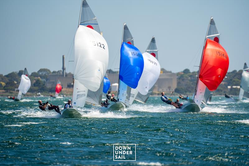 By the end of the second race it was more than 20 knots - Fireball Worlds at Geelong day 2 - photo © Alex Dare, Down Under Sail
