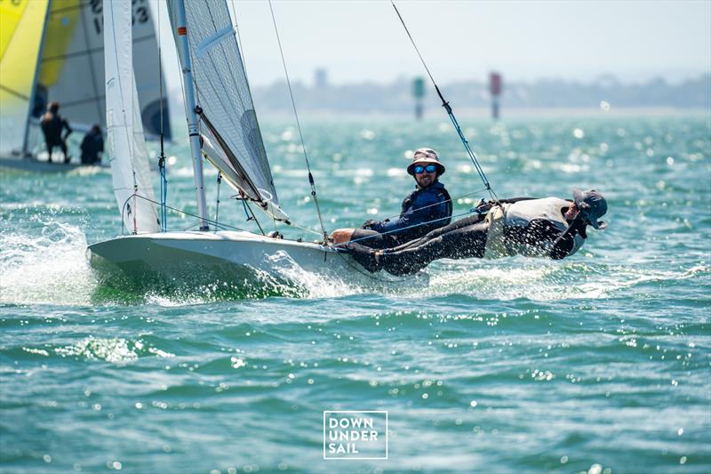 Tom Gordon and Jack Fletcher on Cletus are in the mix after two days - Fireball Worlds at Geelong day 2 - photo © Alex Dare, Down Under Sail