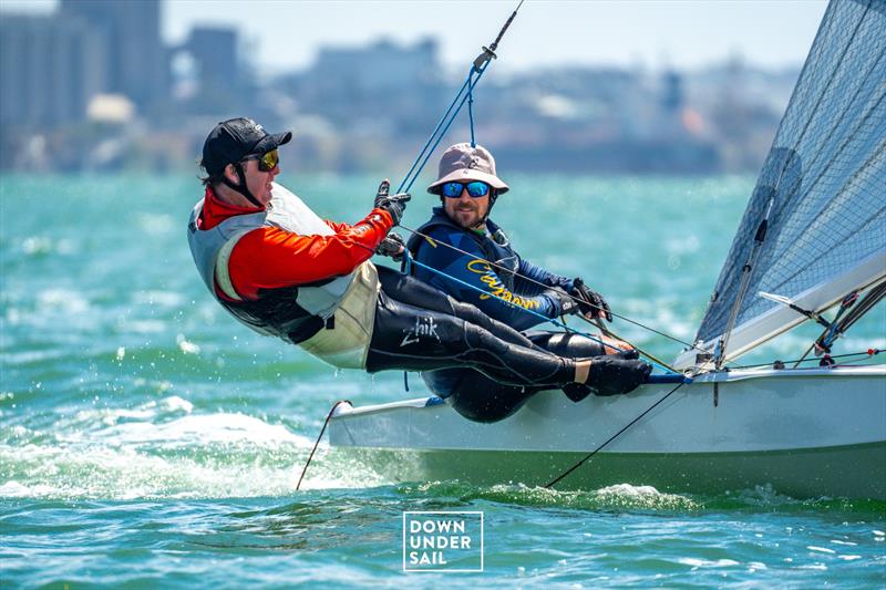 Tom Gordon and Jack Fletcher sailing Cletus - Fireball Worlds at Geelong day 4 photo copyright Alex Dare, Down Under Sail taken at Royal Geelong Yacht Club and featuring the Fireball class