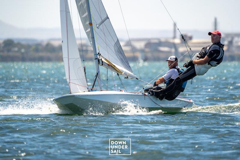 Tom Gillard and Andy Thompson will take a solid lead into the final day - Fireball Worlds at Geelong day 5 photo copyright Alex Dare, Down Under Sail taken at Royal Geelong Yacht Club and featuring the Fireball class