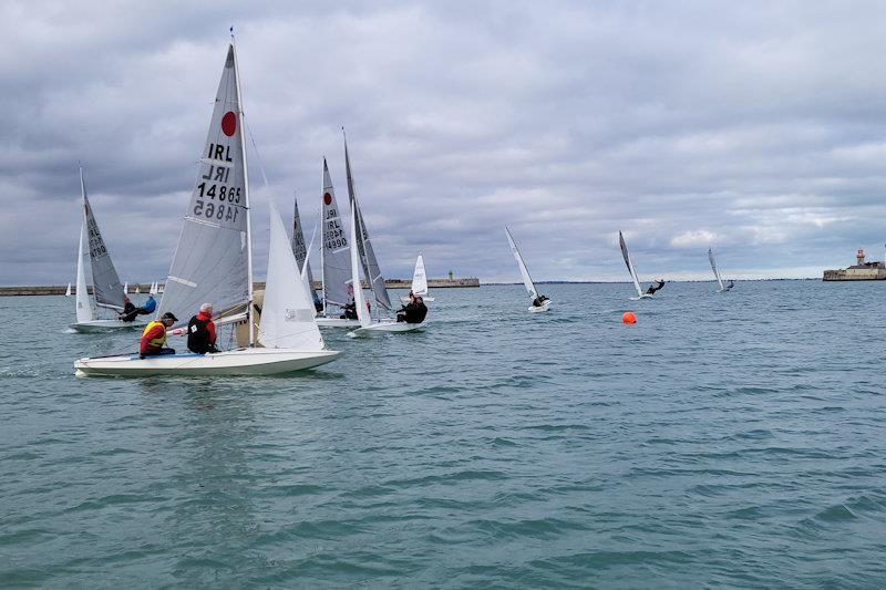 Owen Sinnott & Grattan Donnelly lead a cluster of Fireballs at the weather mark - Viking Marine Frostbite Series 3rd March - photo © Ian Cutliffe