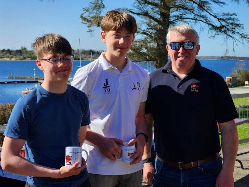 Silver fleet winners Olin Bateman and Conor Kelly (with Donal Herraghty, Commodore) - Fireball Open Championship at Lough Ree - photo © Frank Miller