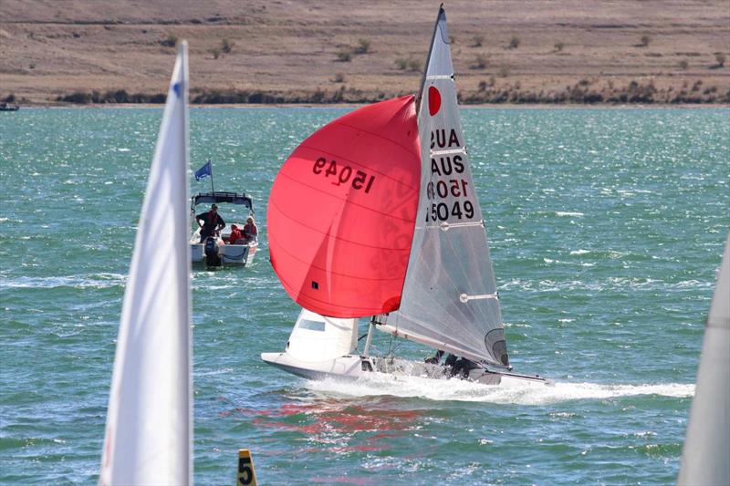 Brendan Garner & Simon Gunner finishing race 6 during the Inaugural Fireball Australian Youth Championships photo copyright Glen Donovan taken at  and featuring the Fireball class