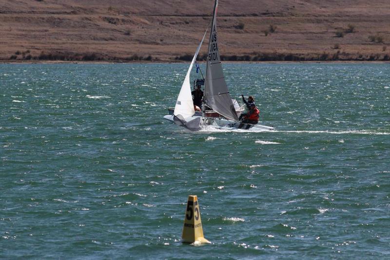 Ben & Matilda Schulz two sail reaching on day 3 of the Inaugural Fireball Australian Youth Championships photo copyright Glen Donovan taken at  and featuring the Fireball class