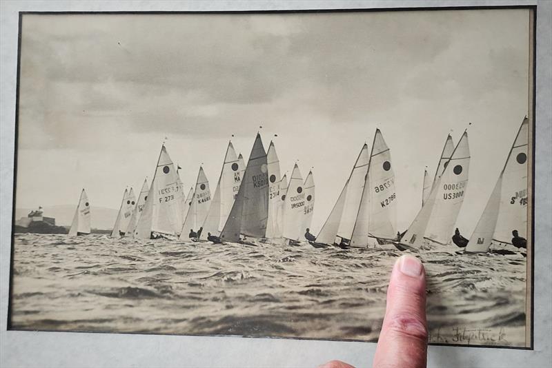John Lovett from Cleveland YC points out his boat in the 1970 Worlds at Fenit - photo © Frank Miller