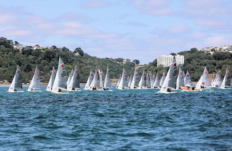 Working up the eastern side of Tor Bay on Day 2 of the 2026 Fireball World Championship at the Royal Torbay Yacht Club - photo © Mark Jardine