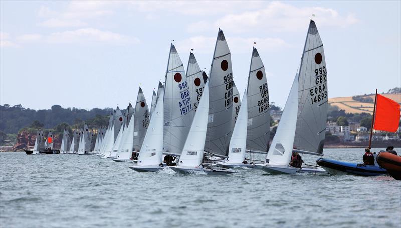 Simon Kings and Jono Loe (GBR 15174) start well in the final race on Day 5 of the 2026 Fireball World Championship at the Royal Torbay Yacht Club photo copyright Mark Jardine taken at Royal Torbay Yacht Club and featuring the Fireball class