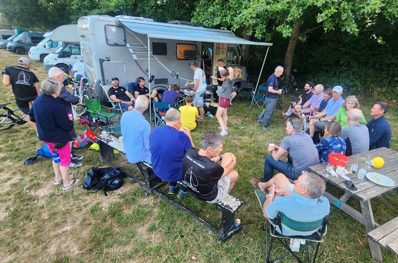 The Irish sailors relax at a shared supper on the lay day - Fireball World Championship at Torquay - photo © Frank Miller