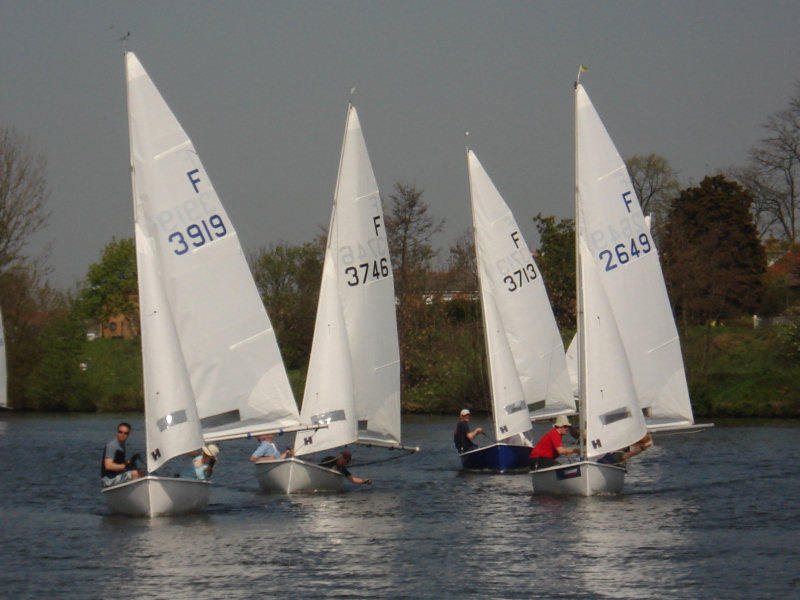 Close racing during the Firefly Elizabeth Cup at Tamesis during the Thames Firefly weekend photo copyright Caroline Vines taken at Thames Sailing Club and featuring the Firefly class