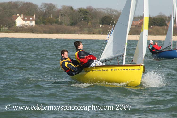 Over 50 dinghies compete in the 45th Hamble Warming Pan photo copyright Eddie Mays taken at Hamble River Sailing Club and featuring the Firefly class