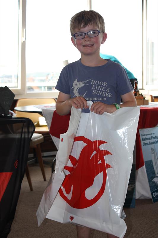 Youngest Crew Finnian Morris at the GJW Direct Firefly nationals in Weymouth photo copyright Patrick Clarke taken at Weymouth Sailing Club and featuring the Firefly class