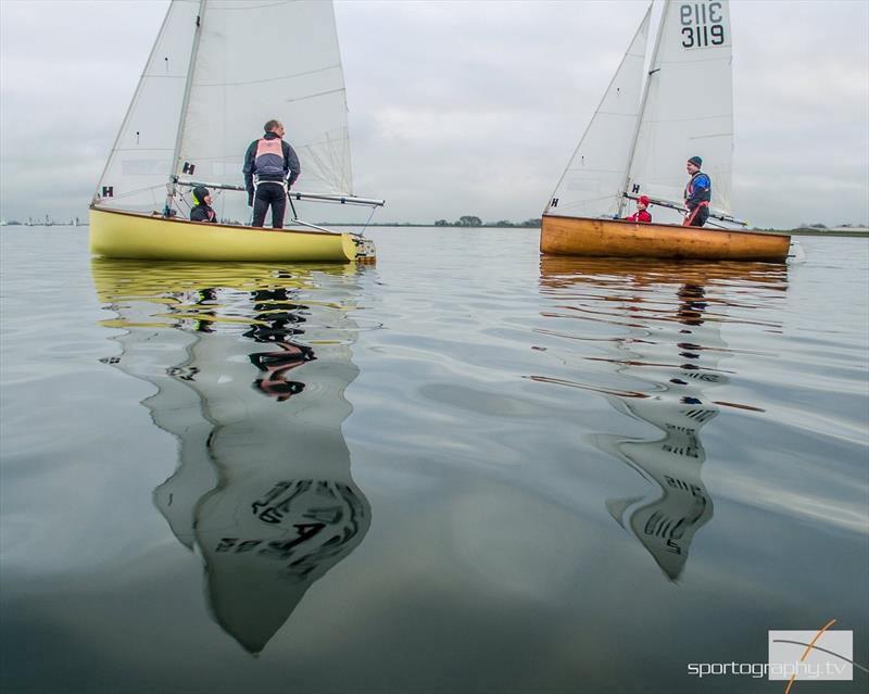 Firefly 1-2 in the Bloody Mary: Alex & Thomas win with Barney Smith and Finian Morris 2nd photo copyright Alex Irwin / www.sportography.tv taken at Queen Mary Sailing Club and featuring the Firefly class