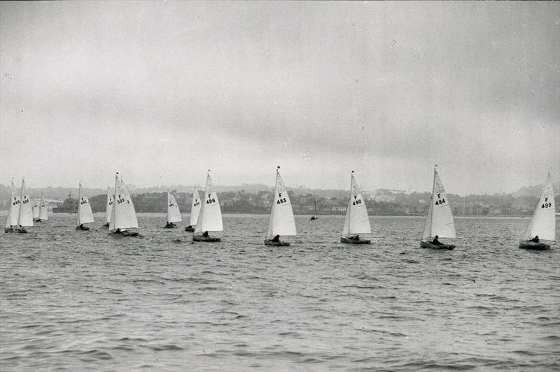 Apart from one small boat and the warship (ahead and to leeward of the leaders) Torbay was all but empty of spectator craft and there isn't a coach boat to be seen... - photo © Torquay Library / Henshall