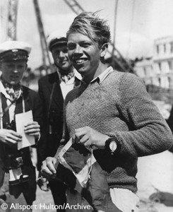 After Torquay, the world of sailing would have to get used to this view: A smiling Paul Elvstrom, taking the credits for yet another winning performance - photo © Torquay Library / Henshall