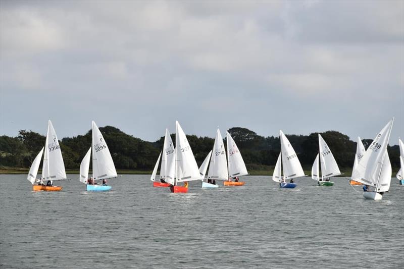 The fleet downwind at the 2021 Dell Quay Firefly Open photo copyright Caroline Fillery taken at Dell Quay Sailing Club and featuring the Firefly class