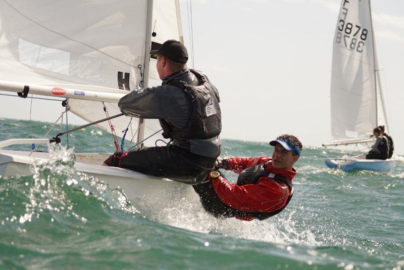 Day 1 of the Firefly National Championship at Lyme Regis photo copyright Frances Davison taken at Lyme Regis Sailing Club and featuring the Firefly class