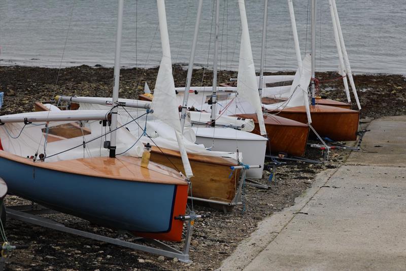 The colourful fleet lined up during the Firefly South Westerns at Restronguet - photo © Ian Symonds