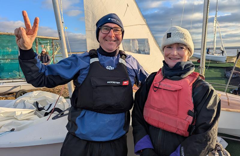Jono Pank and Isobel Bretherton win the GJW Direct 50th Bloody Mary photo copyright Mark Jardine taken at Queen Mary Sailing Club and featuring the Firefly class