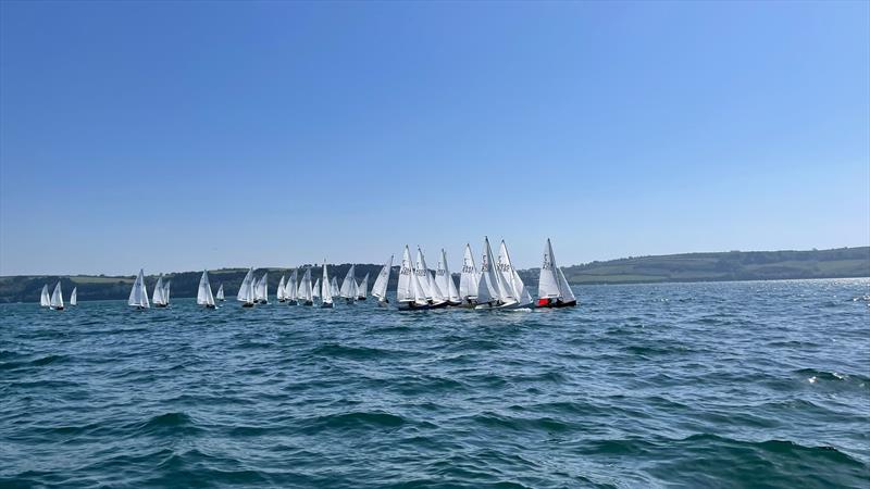 A busy leeward mark during the Firefly South Western Championship at Restronguet photo copyright Liz Evans taken at Restronguet Sailing Club and featuring the Firefly class