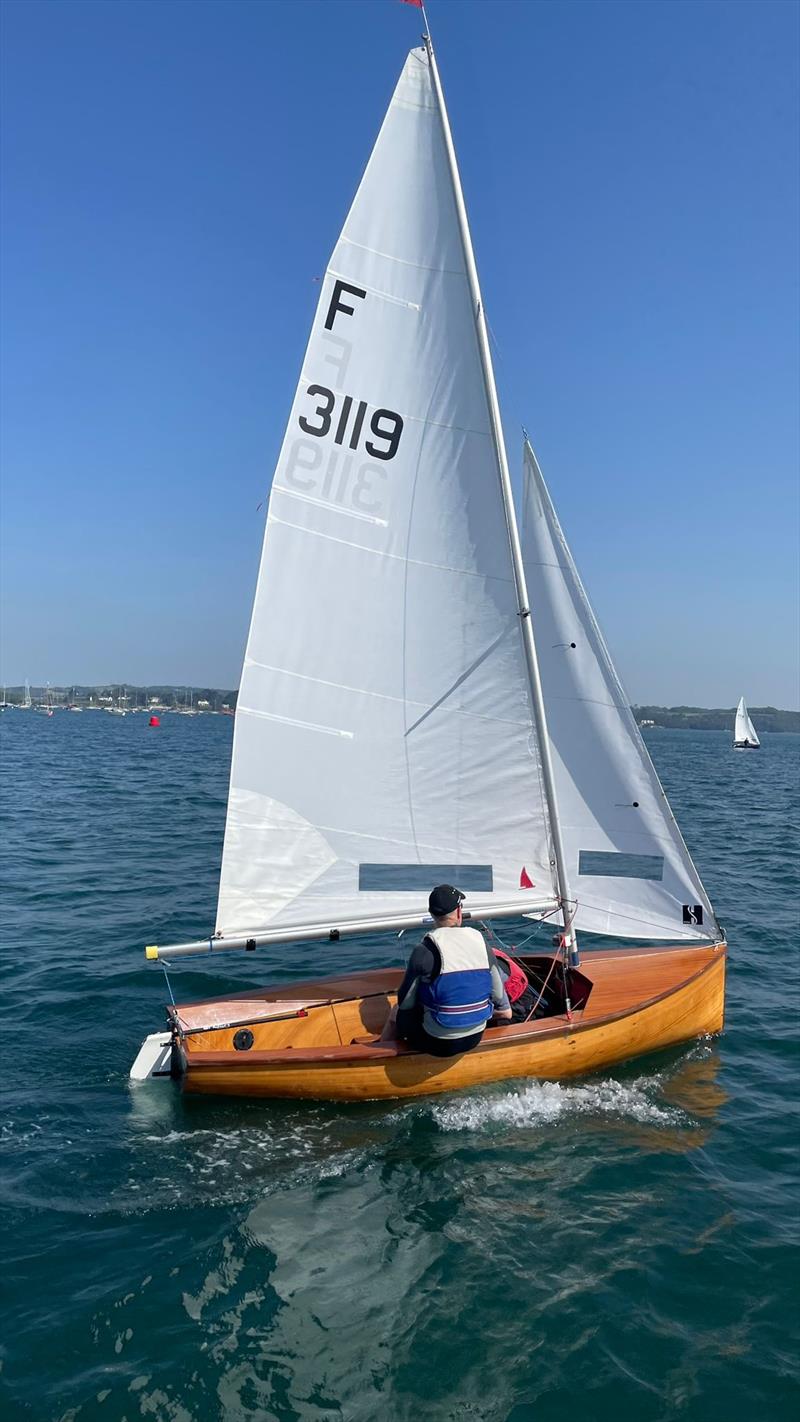 Roger Morris and Izzy Bretherton during the Firefly South Western Championship at Restronguet photo copyright Liz Evans taken at Restronguet Sailing Club and featuring the Firefly class