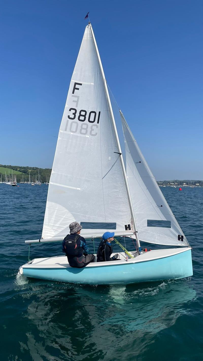 Damian Boreham and Leila Farmer during the Firefly South Western Championship at Restronguet photo copyright Liz Evans taken at Restronguet Sailing Club and featuring the Firefly class
