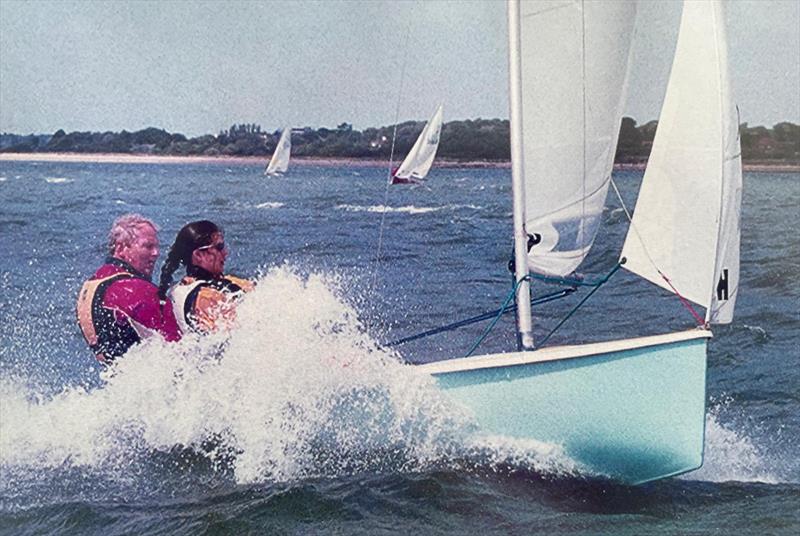 Greg Ansell with Rachel Crebbin crewing at Hamble - photo © Tiggy Ansell