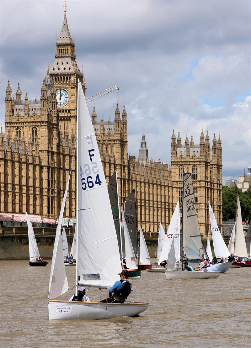 Tideway Dinghy Derby - Firefly 564 in front of the Houses of Parliament photo copyright Mark Jardine taken at Ranelagh Sailing Club and featuring the Firefly class