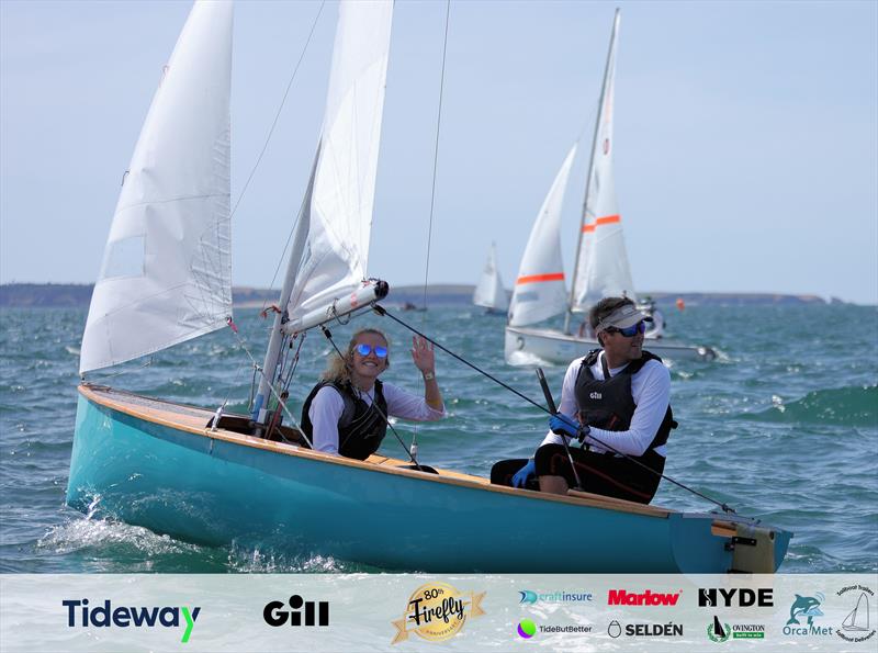 Paul Kameen and Evie Snedker in F2018 ‘Buffalo Biscuit' on Day 1 of the 80th Anniversary Firefly Nationals at Tenby - photo © Mark Jardine