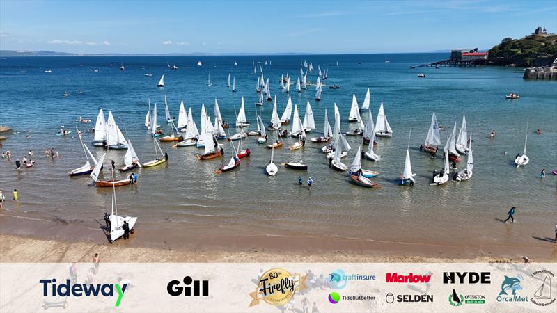 Returning to shore on Day 1 of the 80th Anniversary Firefly Nationals at Tenby - photo © Mark Jardine