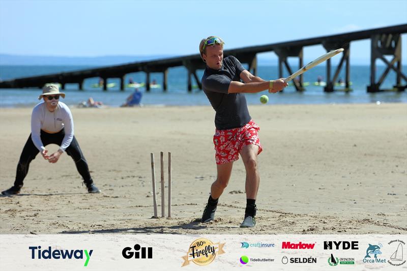 Beach cricket on Day 2 of the 80th Anniversary Firefly Nationals at Tenby - photo © Mark Jardine