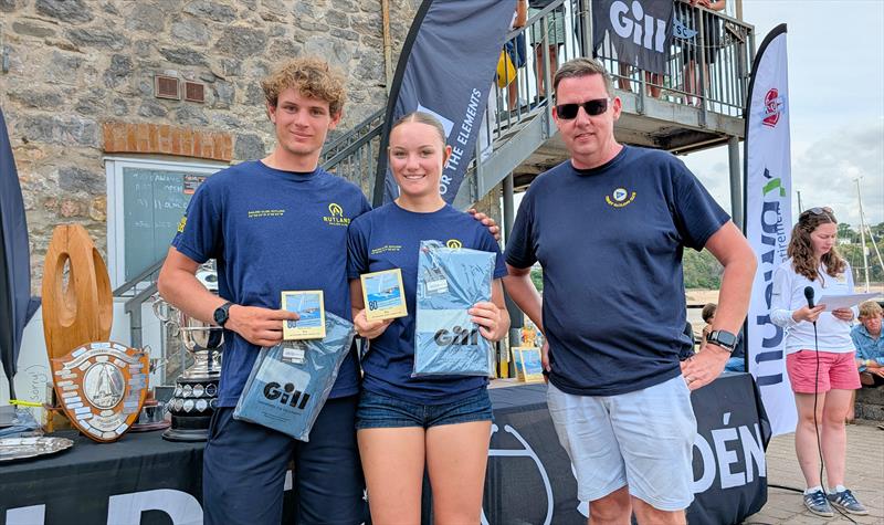 Terry and Annabelle Hacker - third in the Firefly Nationals - with TSC Commodore Marc Shepherd - photo © Mark Jardine
