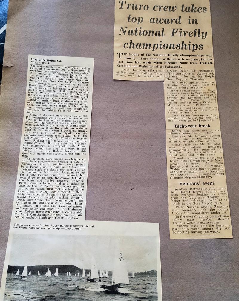 1970 Firefly Nationals report from Falmouth photo copyright Dawn Langdon taken at Restronguet Sailing Club and featuring the Firefly class