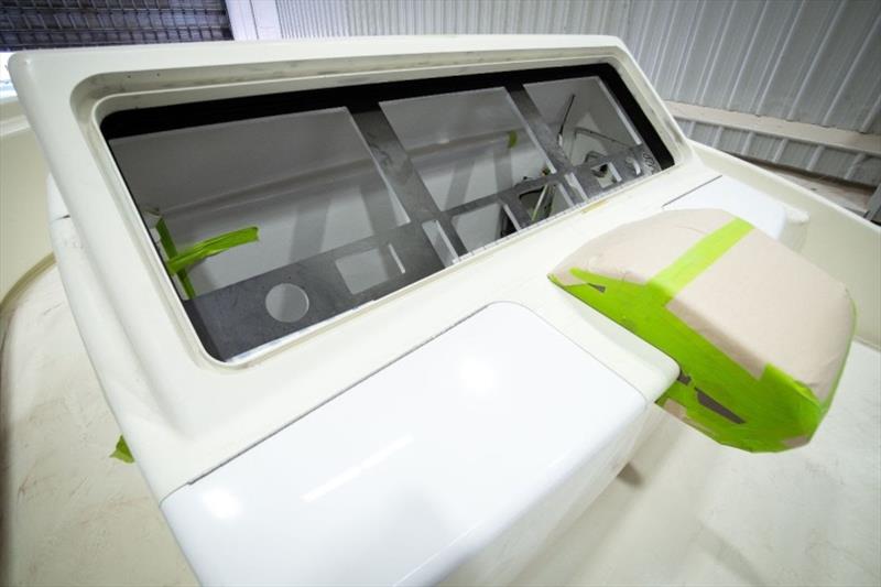 Flybridge console and electronics dash progress - Bayliss 75' - photo © Bayliss Boatworks