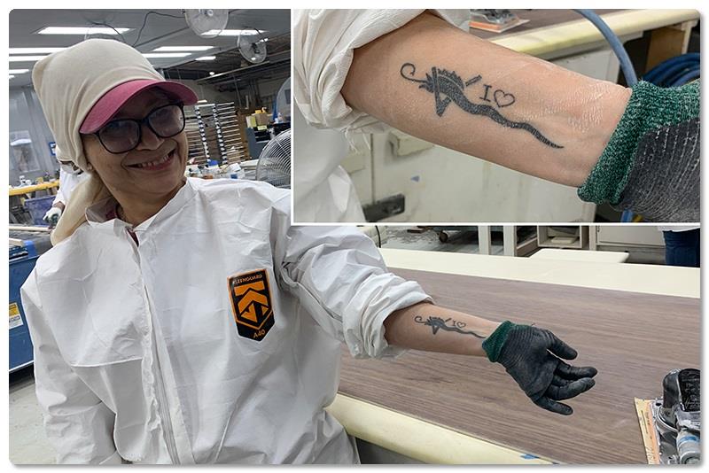 Finish Sander Nina Carcache's forearm tattoo - photo © Viking Yachts